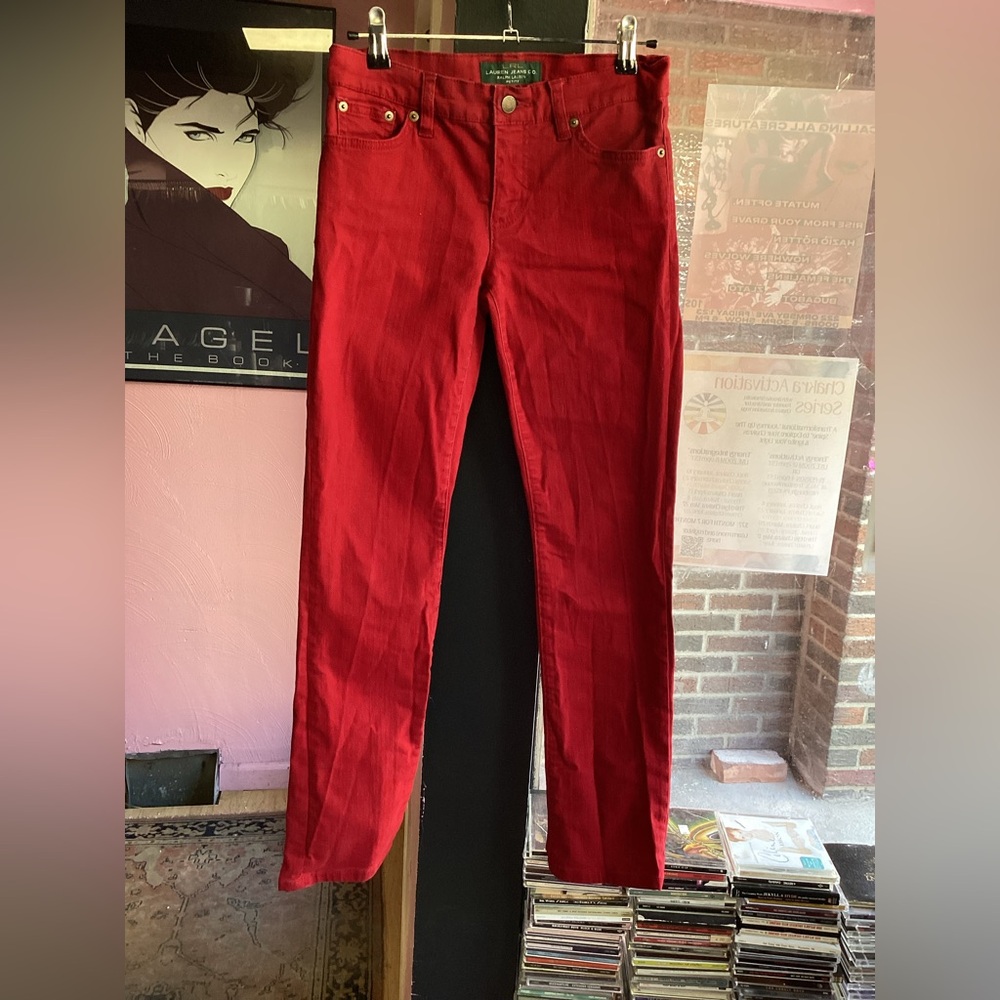 Lauren Ralph Lauren Bold Red Skinny Jeans